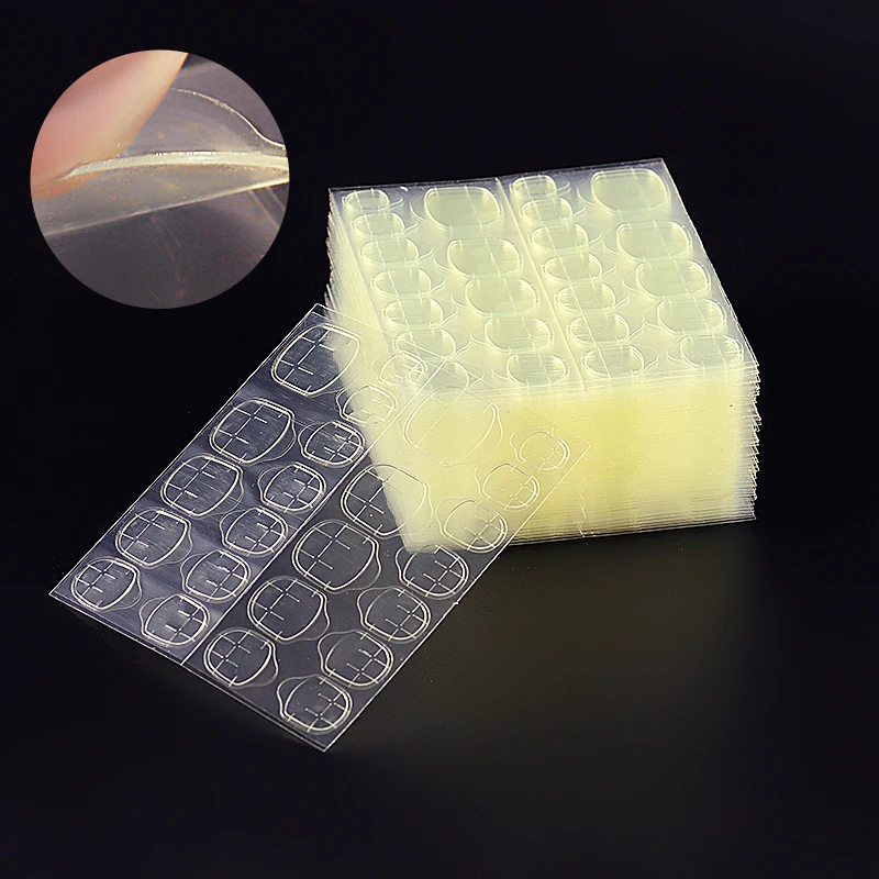 2/5 листов водостойкий клей для ногтей желтые желеобразные двусторонние клейкие