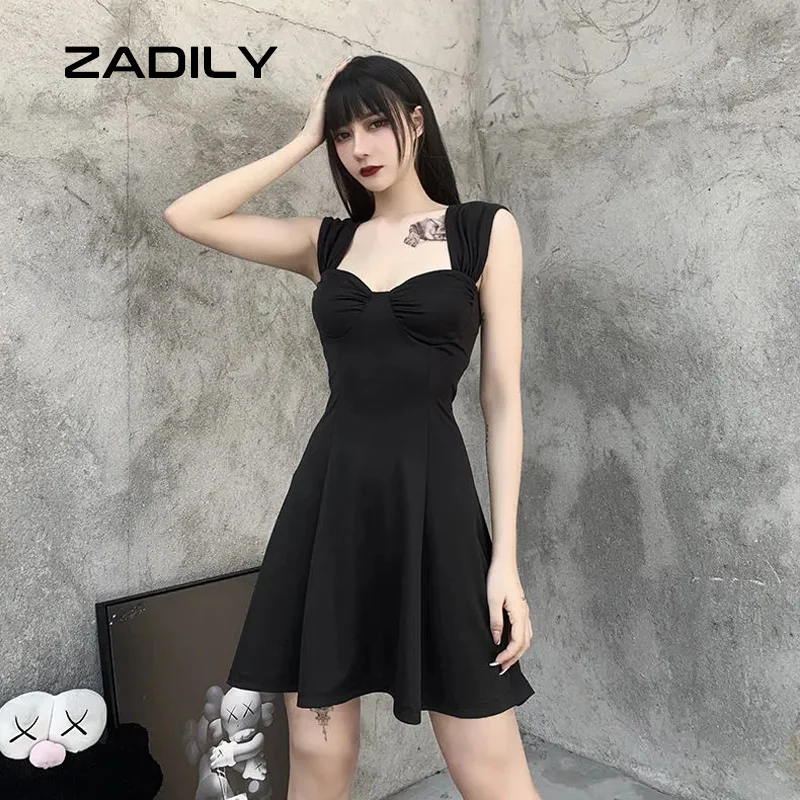 ZADILY уличные Стиль Спагетти ремень для женщин платье с открытой спиной Y2K без