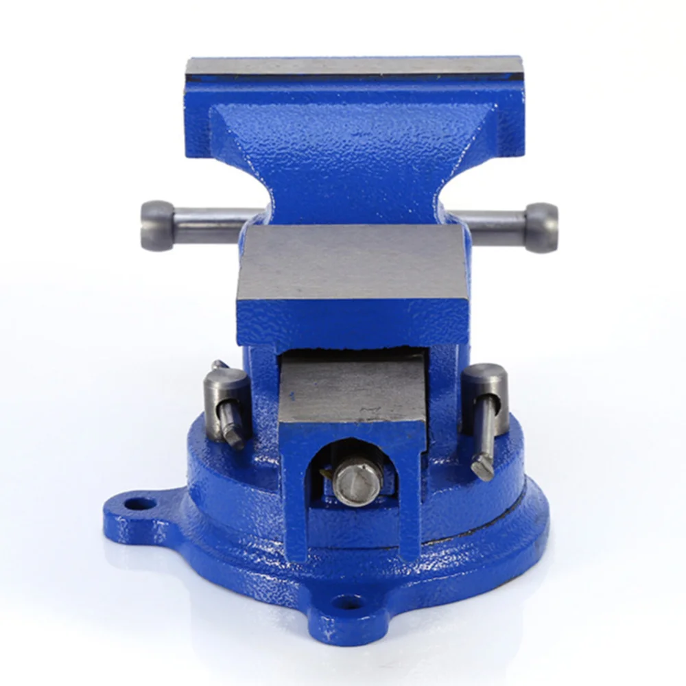 

4 Inch 4.5kg Household Mini Flat Table Steel Vise Manual Bench Clamp for DIY Craft Jewelry Woodworking Carving Milling Vise (Blu