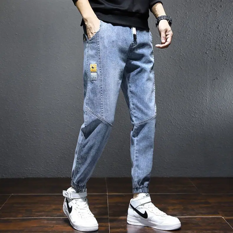 Jeans boys fashion brand 2021 cargo pants loose trend casual joker pants baggy jeans Men's clothing Trousers for men zipper