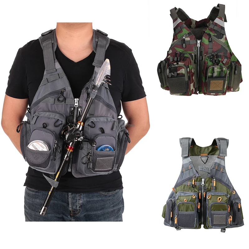

Adjustable Fishing Vest Outdoor Multifunction Pockets Breathable Mesh Vests Outdoor Sport Men Utility Fish Vest