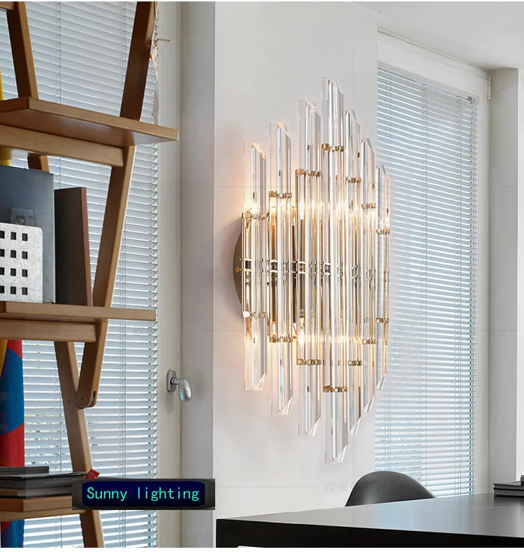 Европейский дизайн Хрустальный настенный светильник современная модель лампа