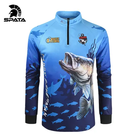 Новинка 2024, рыболовные рубашки SPATA, летние рыболовные Джерси с защитой от УФ-лучей, Солнцезащитная дышащая Влагоотводящая быстросохнущая одежда для рыбалки