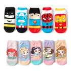Носки с героями Диснея, 5 шт.компл., весналето, женские, принцессы, мужские носки Человек-паук, носки-лодочки с героями мультфильмов для родителей и детей