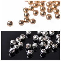 100pcs small 4mm round gold color silver color metal alloy loose spacer beads wholesale lot for jewelry making diy