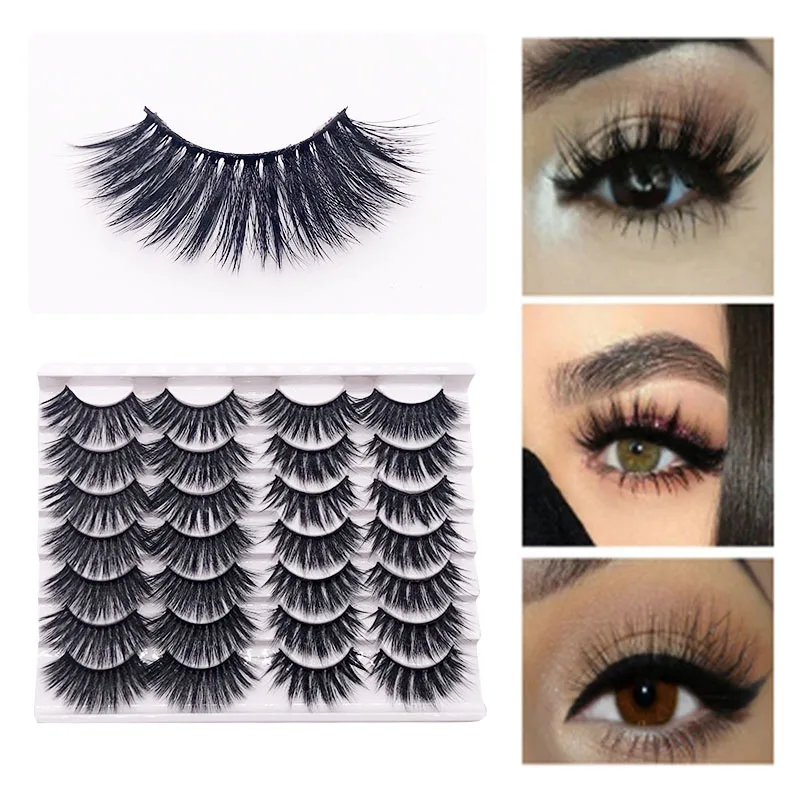 14 пар натуральный 3D накладные Искусственные ресницы косметический набор