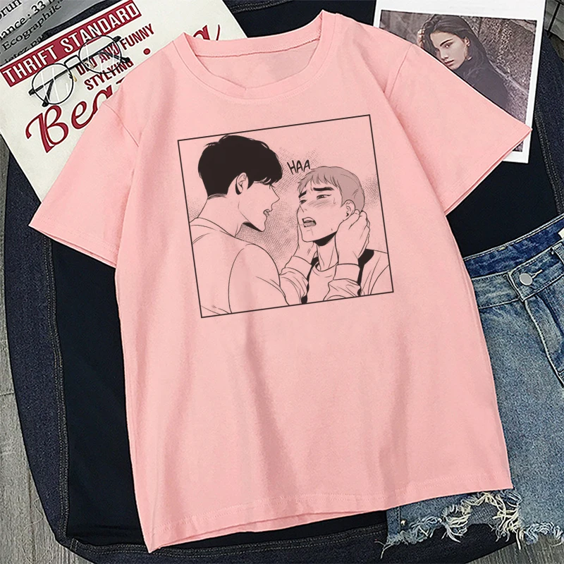 

Woman Tshirts Boy's Love Korean Bj Alex T Shirts Streetwear Anime Summer Loose Femme T-shirts Harajuku Pink Kawaii Anime Tops