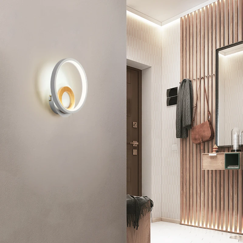 

Bedside lamp bedroom living room LED wall lamp Nordic simple modern personality creative square round light luxury wall lights