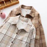 fashion thick plaid shirt women shirts women winter keep warm blouses and tops women blouses casual slim female clothes outwear