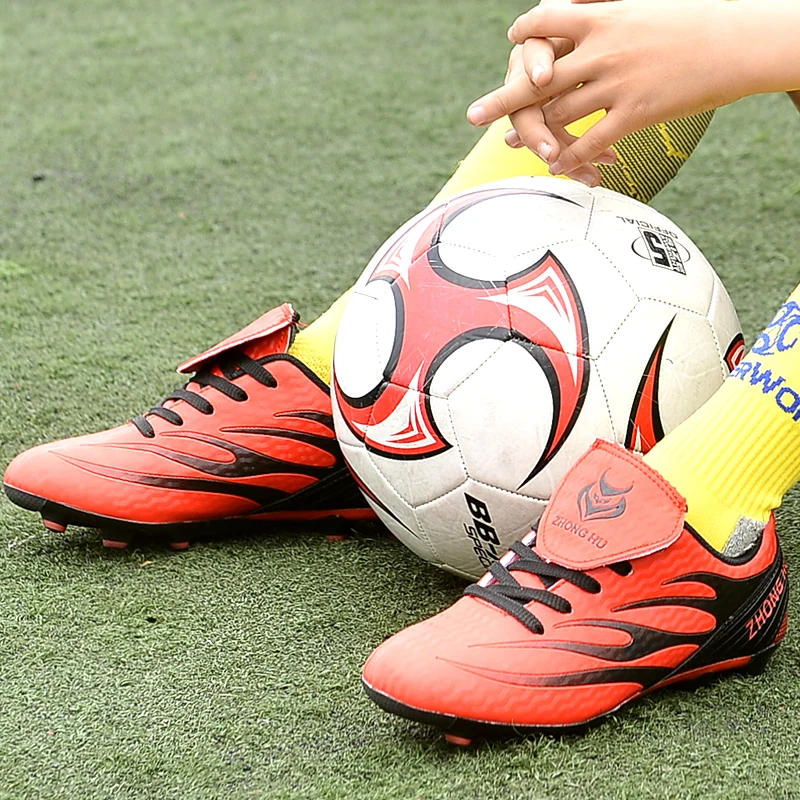 

Детская футбольная обувь размеров 30-39, футбольная обувь, детская спортивная обувь для мальчиков и девочек, новая Нескользящая тренировочна...