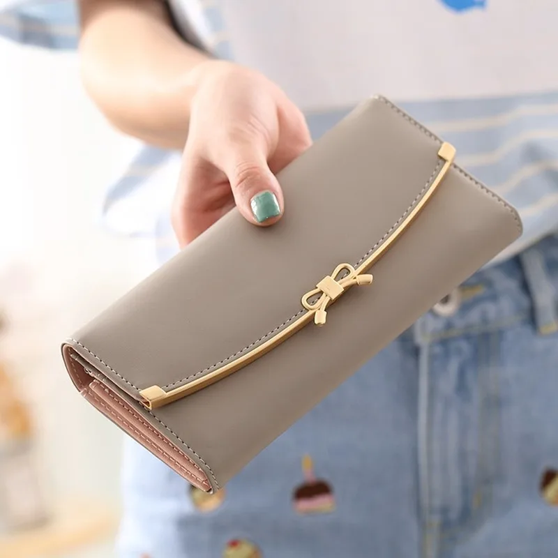 2019 новый женский кошелек Длинный с пряжкой большой держатель для купюр