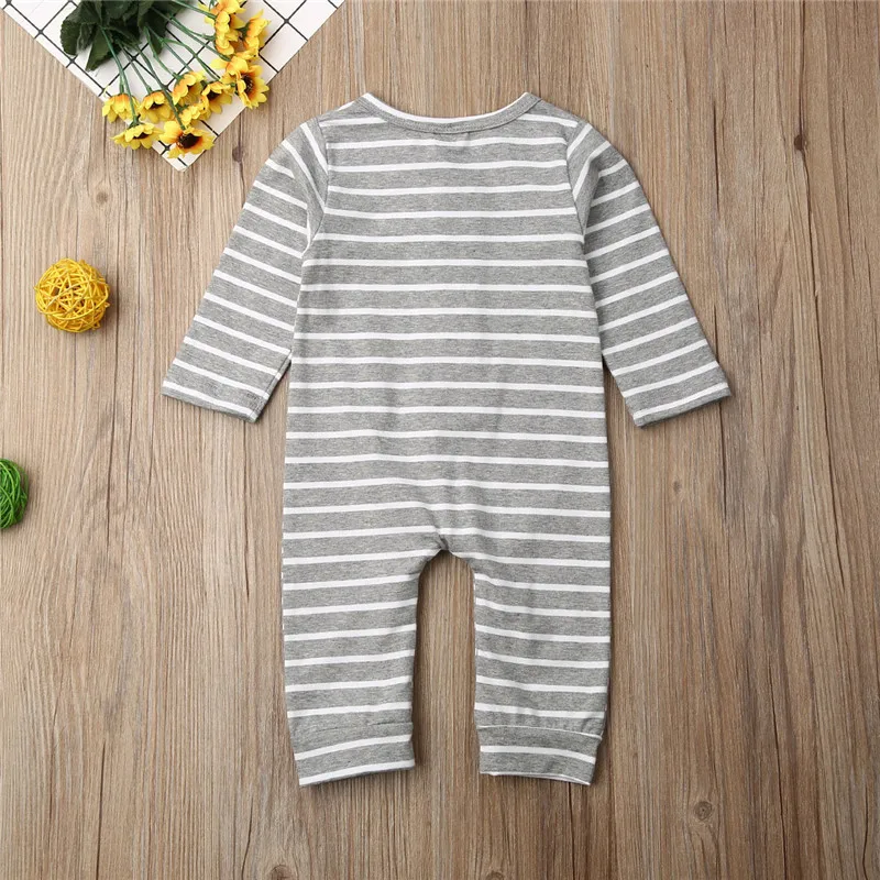 

Cute Long Sleeve Newborn Striped Cotton Baby Boy Rompers Infant One Piece Baby Jumpsuit Little Kids Clothes