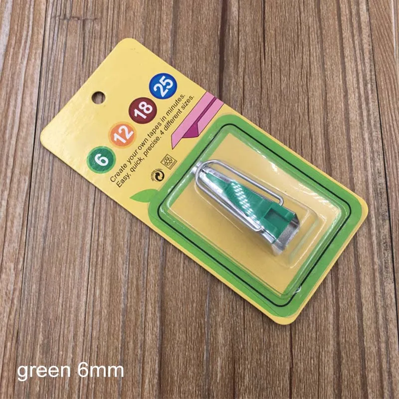 green 6mm 4 размера бытовая машина портативная косой переплет Лоскутные инструменты косой ленты производители Швейные аксессуары Швейные Инструменты для шитья - Цвет: green 6mm