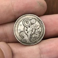 Монеты из серии "хобо никель" с разными интересными гравировками, 13 разновидностей#4