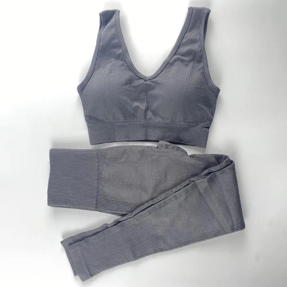 

Seamless Yoga Set Gym Fitness Clothing Fitness Yoga Suit Sportswear Female Workout Leggings Top Sport Clothes Training Tights