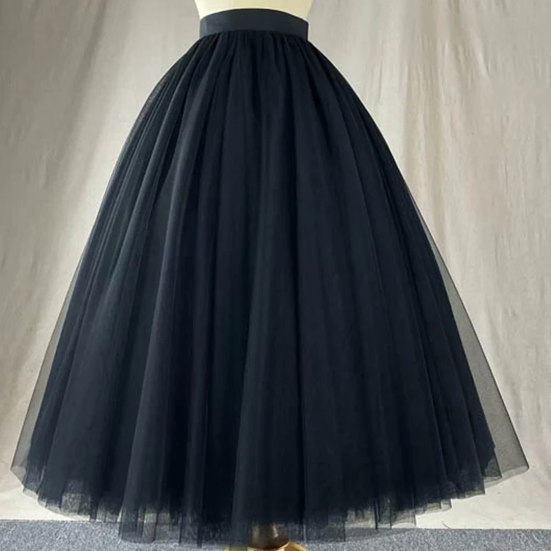 

Пышная плиссированная юбка принцессы, 8 слоев тюля, размера плюс