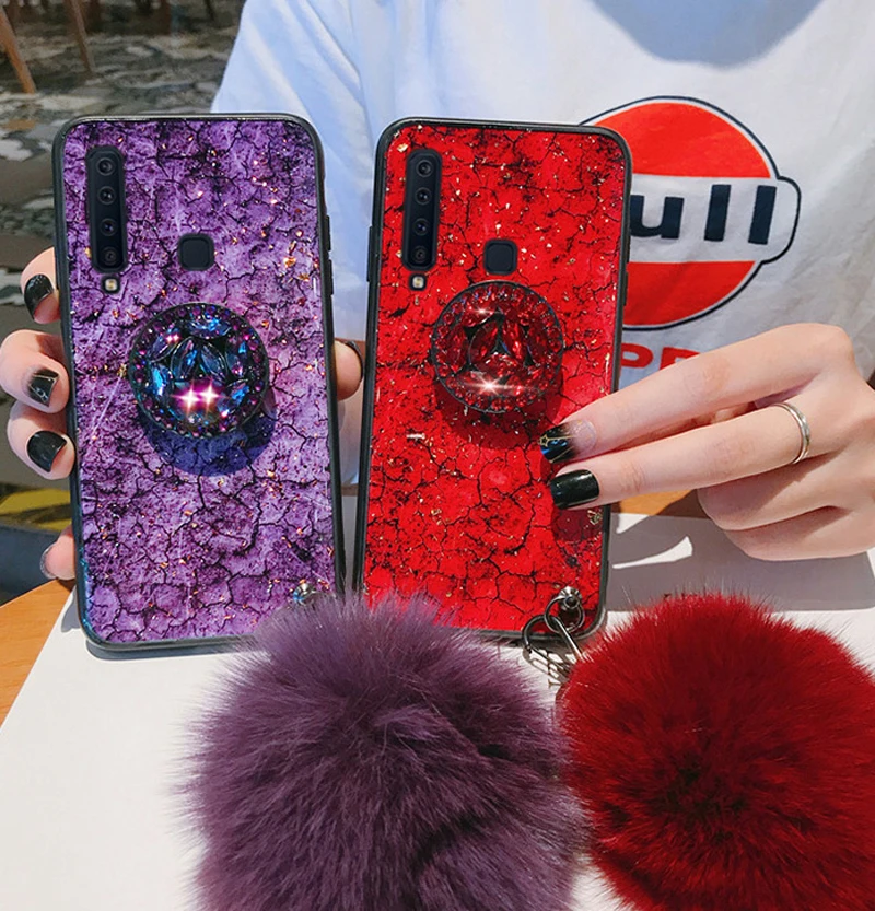 Чехол из эпоксидной золотой фольги с драгоценным камнем для Samsung Galaxy S20 10 S9 S8 Plus S7
