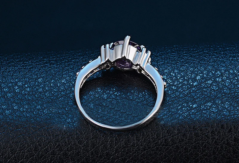 Фиолетовый циркон изысканные Обручальные И Свадебные Кольца для женщин