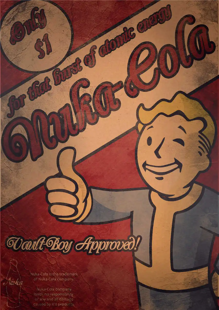 movie1 Fallout 3 4 игровой плакат Классический рисунок настенное Искусство Наклейка бумага для поделок в стиле ретро Античная живопись кафе, бар, паб домашний декор 42x30 см - Цвет: movie1