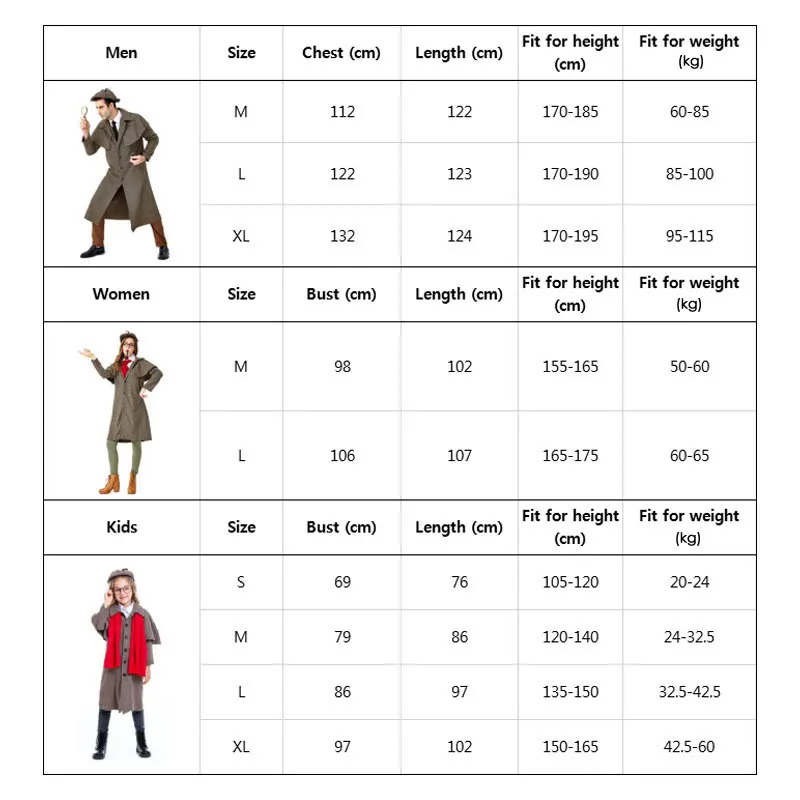 

Umorden Kids Child Detective Sherlock Holmes Costumes Cosplay Men Women Halloween Role Play Carnival Party Mardi Gras Outfit