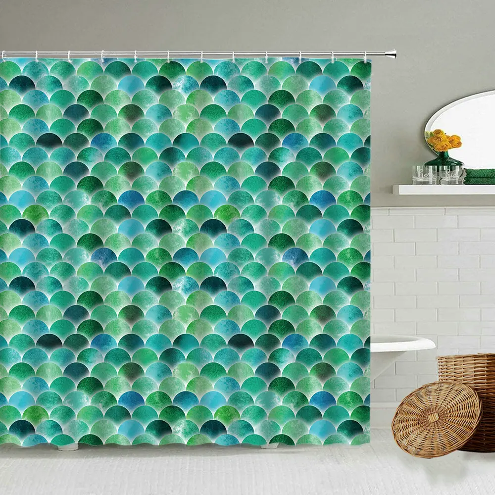 Цветная бесшовная текстурная занавеска для душа в виде рыбьей чешуи Волшебный