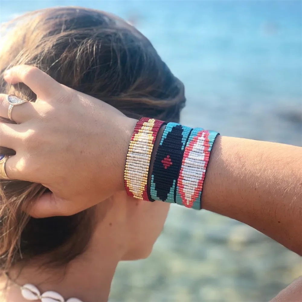 Мужские браслеты SHINUS BOHO Миюки с бусинами турецкие от сглаза Женские Ювелирные
