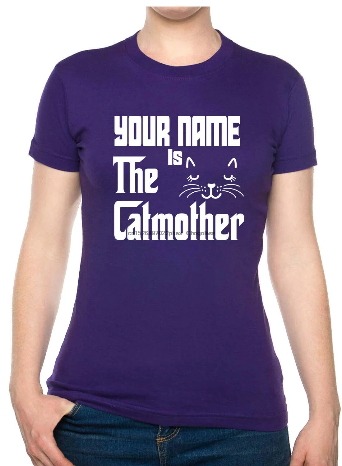 Персонализированная женская футболка кошки ваш имя здесь кошка подарок