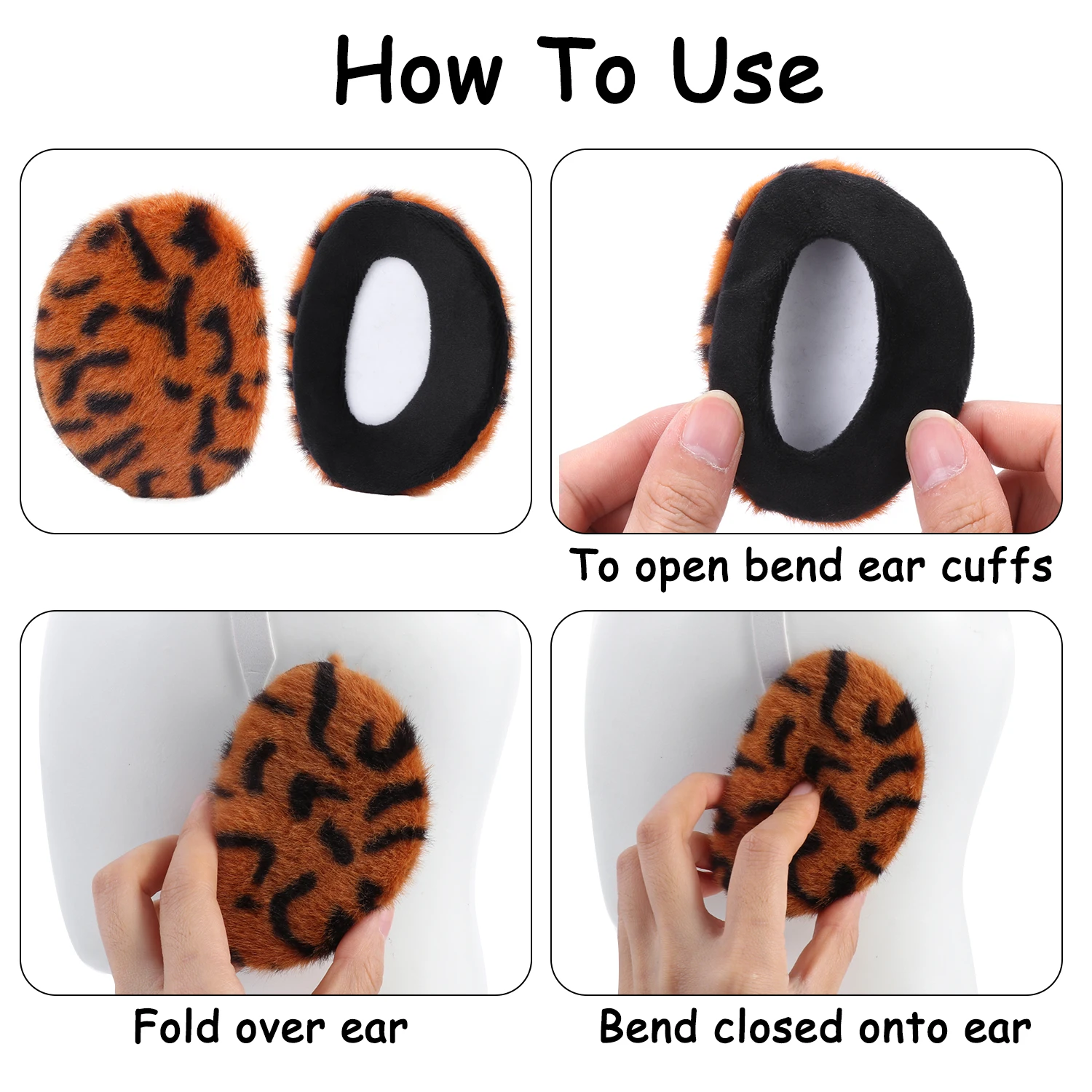

1 Pair Bandless Ear Muffs Women Men Winter Warm Fleece Ear Covers Ourdoor Cold Weather Windproof Ear Warmer Protection