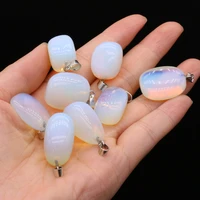 2pcs natural opal stone pendants irregular crystal penduloum reiki charms for jewelry making diy lady necklaces accessories