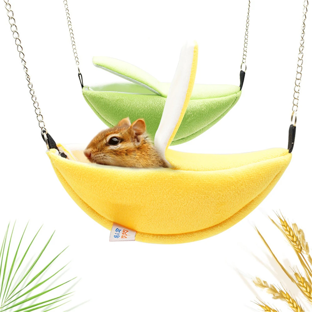 

Flannel Keep Warm In Winter Banana Shaped Hammock Cages Bed for Small Animals Pet Guinea Pig Hamster Squirrel Ferret Hedgehog