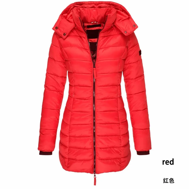 

ZOGAA Women's Parkas Winter Jackets Coat Casual Slim Fit Cotton Padded Jacket Long Parka Women Wadded Warm Girl Hooded Overcoats