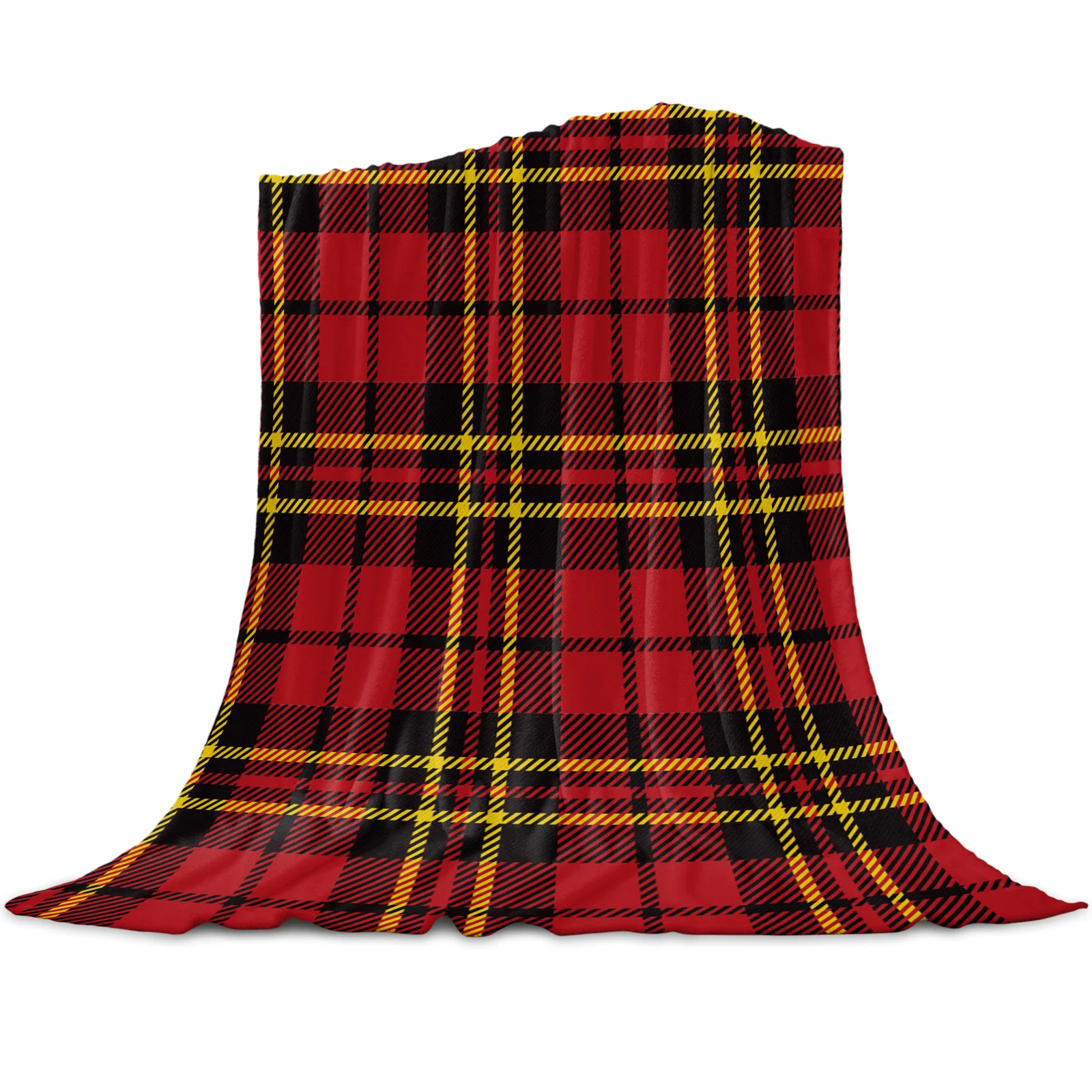 

Red Plaid Stripes Throw Blanket Soft Comfortable Microfiber Flannel Plush Blankets Warm Sofa Bed Sheets