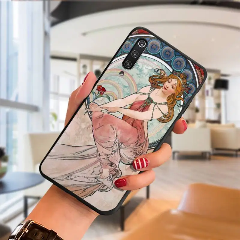 

art poster ALPHONSE MUCHA Phone Case For Huawei P Y Nova mate Y6 9 7 5 prime mate20 lite nova 3E 3I Cover Fundas Coque
