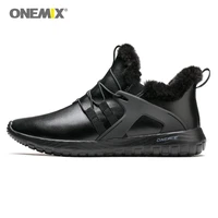 onemix man running shoes for men black winter snow boots wool leather jogging trail sneakers outdoor sport trekking trainers