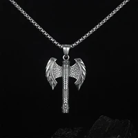 double bit axe labrys pendant stainless steel ancient greek mythology viking punk style necklace for men women bdsm symbol