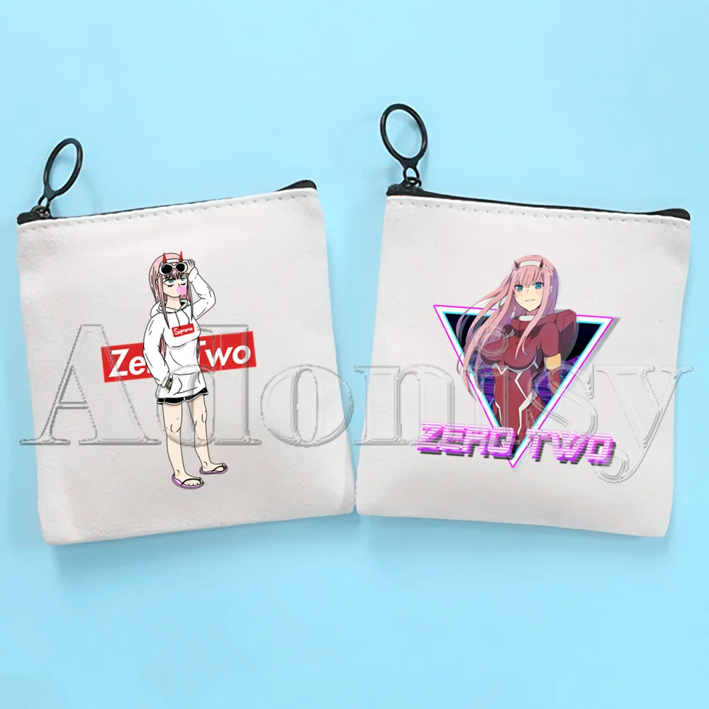 

Zero Two Darling In The Franxx Small Square Bag Coin Purse Storage Small Bag Card Bag Key Bag Coin Clutch Bag Zipper Key Bag