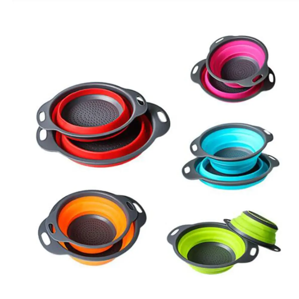 1 шт. силиконовая складная чаша дуршлаг Складная корзинка для фруктов ситечко