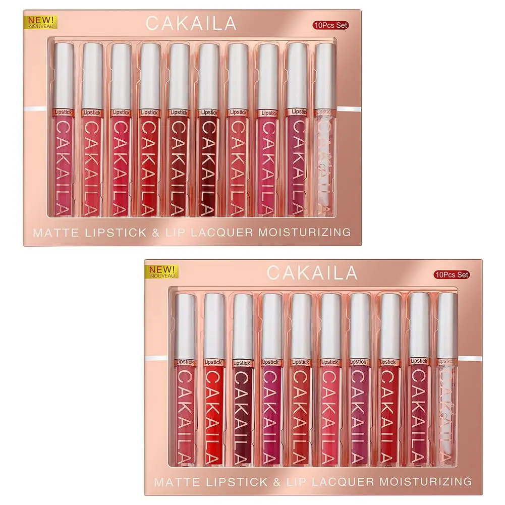 

New 10PCS/Set Matte Velvet Lip Gloss Non Stick Waterproof Lipsticks High Quality Professional Makeup All Seasons Applicable