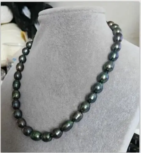 

Потрясающее ожерелье из таитянского черно-зеленого барочного жемчуга 11-12 мм 18 дюймов