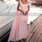 Изысканные розовые вечерние платья с перьями со стреймером, аппликацией бусинами, на одно плечо, женское длинное платье-футляр для выпускного вечера, вечеринки