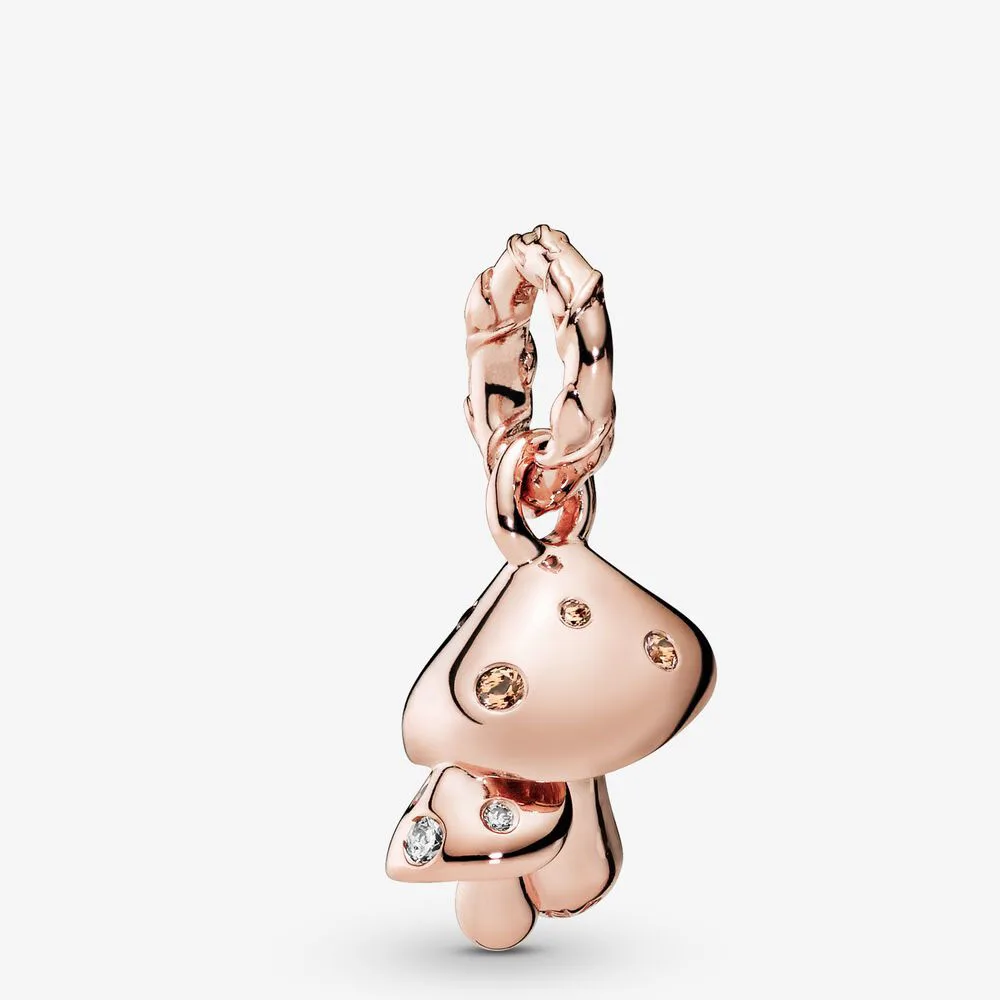 

DIY Sterling Silver Sparkling Mushrooms Dangle Charm 925 Sterling Silver fit Original Pandora Bracelets Jewelry Birthday Gift