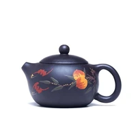 hand chinese yixing tea pot handmade purple clay xishi zisha teapot ore beauty kettle custom tea set ball hole filter 210ml