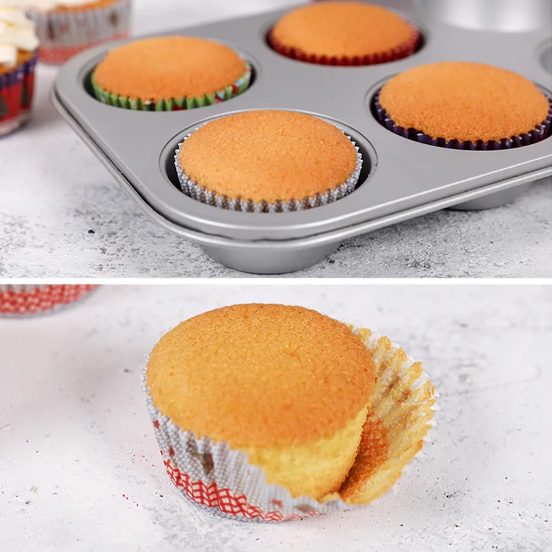 100 шт. рождественские радужные бумажные вкладыши для кексов чашка маффинов