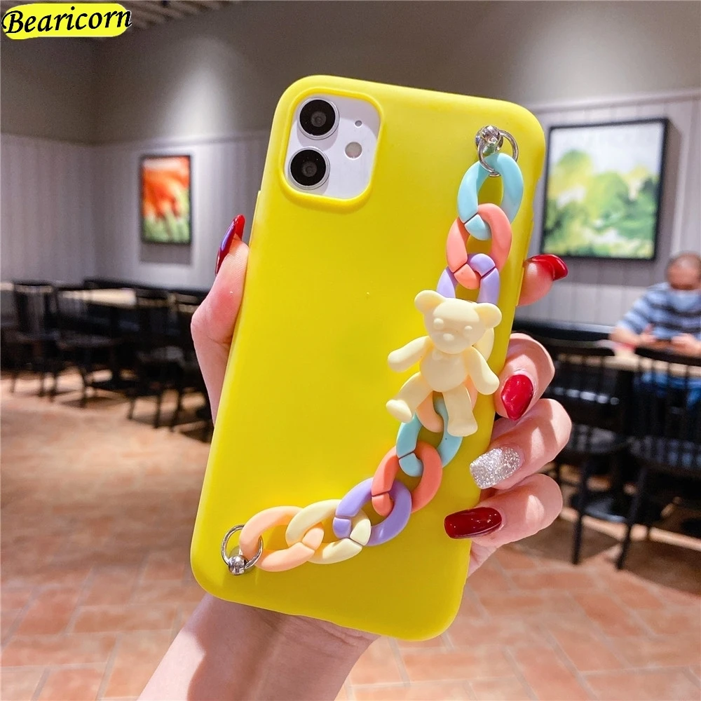 bear bracelet phone case for huawei p8 p9 mate 10 20 30 lite 40 p smart z s plus y6s y7 y8p y9a prime 2019 wrist strap cover free global shipping