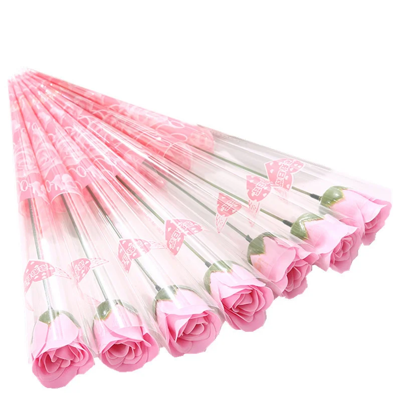 

60pcs Highgrade Feel Single Rose flower Simulation Soap Flower Silk Rose Artificial Flower Christmas Wedding Decoration