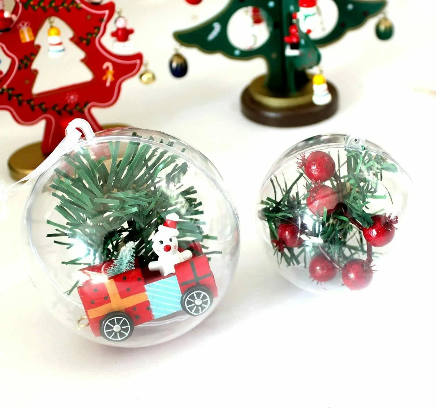 

Transparent Ball Christmas Ball Plastic Hollow Decoration Ball Sugar Box Life Flower Ball Christmas Party Tree Decorations