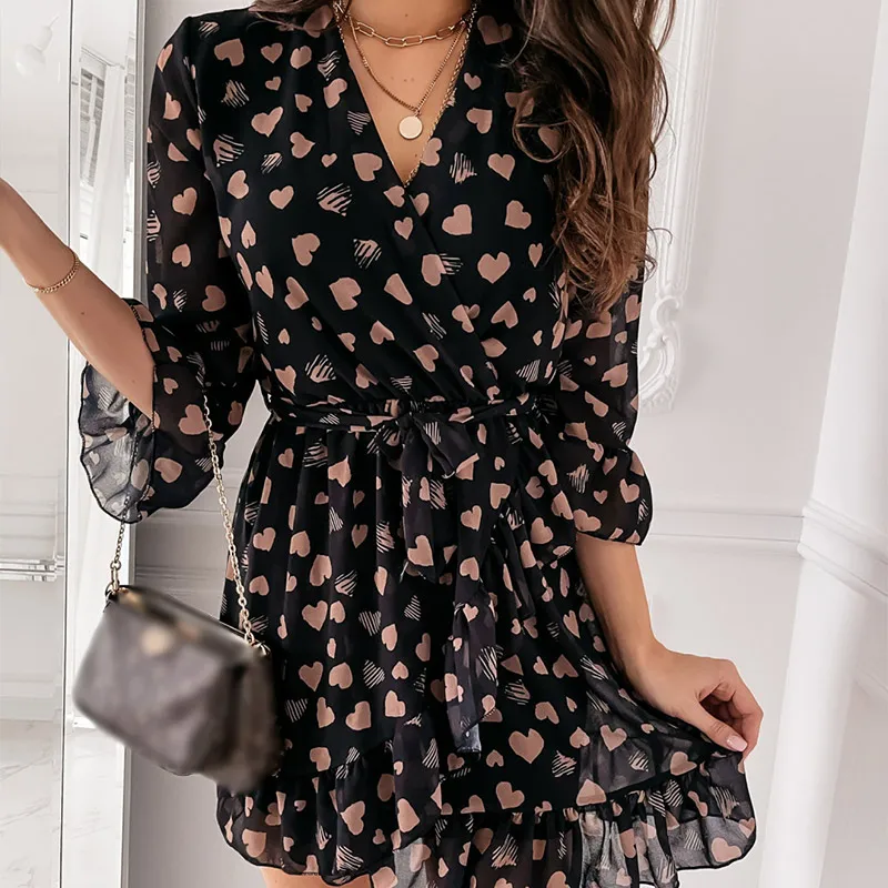 Платье женское вечернее с запахом Элегантное Длинное Красное платье-трапеция