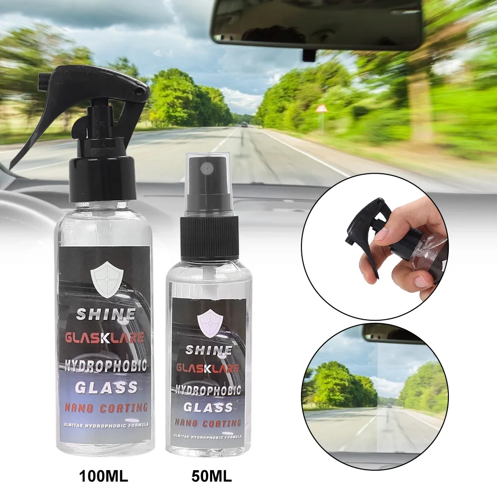 

100/50ml Automotive Glass Super Hydrophobic Coating Rainproof Agent Rearview Mirror Windshiled Water Repellent Spray Agent Tools