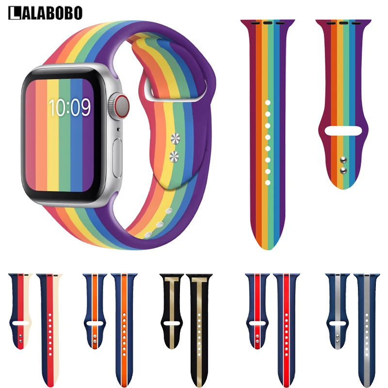 Юбки-пачки радужной расцветки цветная печать силиконовый ремешок для наручных