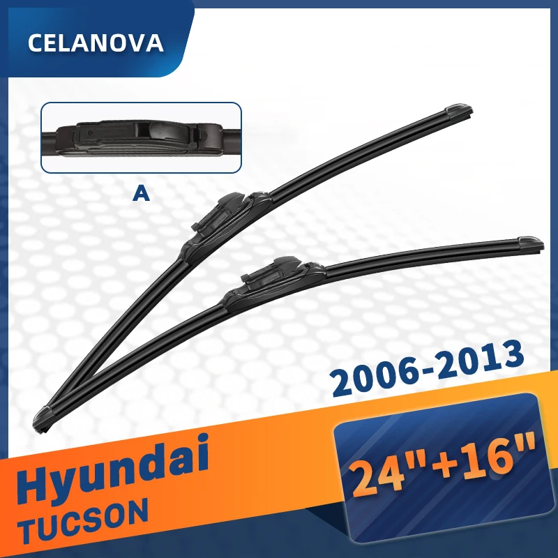 

CELANOVA Windshield Wiper Blade For Hyundai TUCSON 2006-2013 24"+16" Frameless Windscreen Rubber wipers